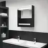 Image de vidaXL Armoire de salle de bain à miroir LED noir 50x14x60 cm