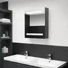 Image de vidaXL Armoire de salle de bain à miroir LED Gris brillant 50x14x60 cm