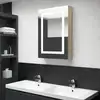 Image de vidaXL Armoire de salle de bain à miroir LED Chêne 50x13x70 cm