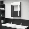 Image de vidaXL Armoire de salle de bain à miroir LED gris 50x13x70 cm