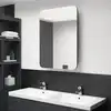 Image de vidaXL Armoire de salle de bain à miroir LED noir brillant 60x11x80 cm