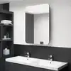 Image de vidaXL Armoire de salle de bain à miroir LED gris brillant 60x11x80 cm