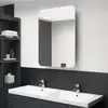 Image de vidaXL Armoire de salle de bain à miroir LED blanc et chêne 60x11x80cm