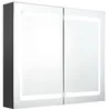 Image de vidaXL Armoire de salle de bain avec miroir et LED Gris 80 x 12 x 68 cm