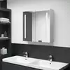 Image de vidaXL Armoire de salle de bain à miroir LED Gris béton 62x14x60 cm