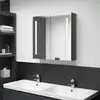 Image de vidaXL Armoire de salle de bain à miroir LED Gris brillant 62x14x60 cm