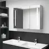 Image de vidaXL Armoire de salle de bain à miroir LED Gris béton 89x14x62 cm