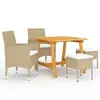 Image de vidaXL Ensemble à manger de jardin 5 pcs Beige