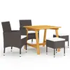 Image de vidaXL Ensemble à manger de jardin 5 pcs Marron