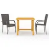 Image de vidaXL Ensemble à manger de jardin 3 pcs Marron