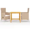 Image de vidaXL Ensemble à manger de jardin 3 pcs Beige