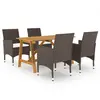 Image de vidaXL Ensemble à manger de jardin 5 pcs Marron