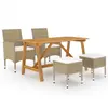 Image de vidaXL Ensemble à manger de jardin 5 pcs Beige