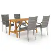 Image de vidaXL Ensemble à manger de jardin 5 pcs Gris