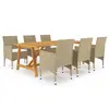 Image de vidaXL Ensemble à manger de jardin 7 pcs Beige