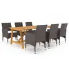 Image de vidaXL Ensemble à manger de jardin 7 pcs Marron