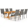 Image de vidaXL Ensemble à manger de jardin 7 pcs Gris