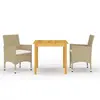 Image de vidaXL Ensemble à manger de jardin 3 pcs Beige