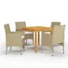 Image de vidaXL Ensemble à manger de jardin 5 pcs Beige