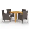 Image de vidaXL Ensemble à manger de jardin 5 pcs Marron
