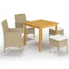 Image de vidaXL Ensemble à manger de jardin 5 pcs Beige