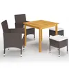 Image de vidaXL Ensemble à manger de jardin 5 pcs Marron