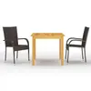 Image de vidaXL Ensemble à manger de jardin 3 pcs Marron