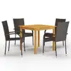 Image de vidaXL Ensemble à manger de jardin 5 pcs Marron