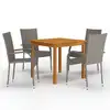 Image de vidaXL Ensemble à manger de jardin 5 pcs Gris