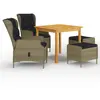 Image de vidaXL Ensemble à manger de jardin 5 pcs Marron