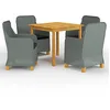 Image de vidaXL Ensemble à manger de jardin 5 pcs Gris clair