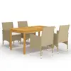 Image de vidaXL Ensemble à manger de jardin 5 pcs Beige