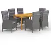 Image de vidaXL Ensemble à manger de jardin 7 pcs Gris
