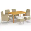 Image de vidaXL Ensemble à manger de jardin 7 pcs Beige