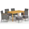 Image de vidaXL Ensemble à manger de jardin 7 pcs Gris