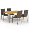 Image de vidaXL Ensemble à manger de jardin 5 pcs Marron