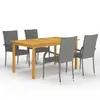 Image de vidaXL Ensemble à manger de jardin 5 pcs Gris