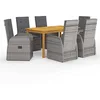 Image de vidaXL Ensemble à manger de jardin 7 pcs Gris