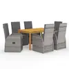 Image de vidaXL Ensemble à manger de jardin 7 pcs Gris
