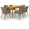 Image de vidaXL Ensemble à manger de jardin 7 pcs Marron