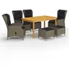 Image de vidaXL Ensemble à manger de jardin 7 pcs Marron