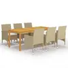 Image de vidaXL Ensemble à manger de jardin 7 pcs Beige