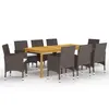 Image de vidaXL Ensemble à manger de jardin 9 pcs Marron