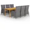 Image de vidaXL Ensemble à manger de jardin 7 pcs Gris