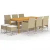 Image de vidaXL Ensemble à manger de jardin 11 pcs Beige