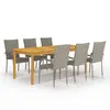 Image de vidaXL Ensemble à manger de jardin 7 pcs Gris