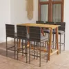 Image de vidaXL Ensemble de bar de jardin 7 pcs avec coussins Gris