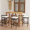 Image de vidaXL Ensemble de bar de jardin avec coussins 7 pcs Marron