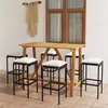 Image de vidaXL Ensemble de bar de jardin avec coussins 7 pcs Noir