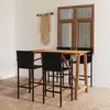 Image de vidaXL Ensemble de bar de jardin 5 pcs Noir